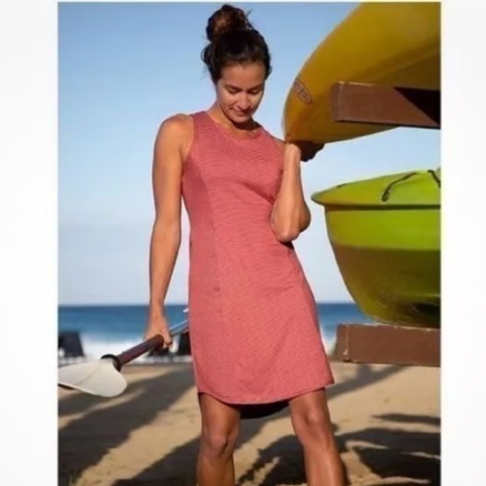 Title Nine Alpha Buttah Striped Red Racerback Sleeveless Dress XS